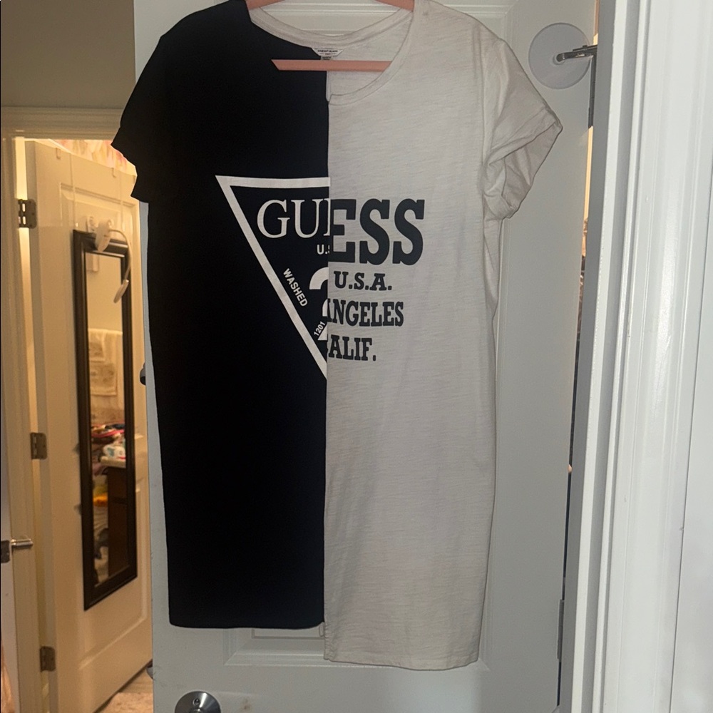 Guess Monochrome Logo T-Shirt Dress